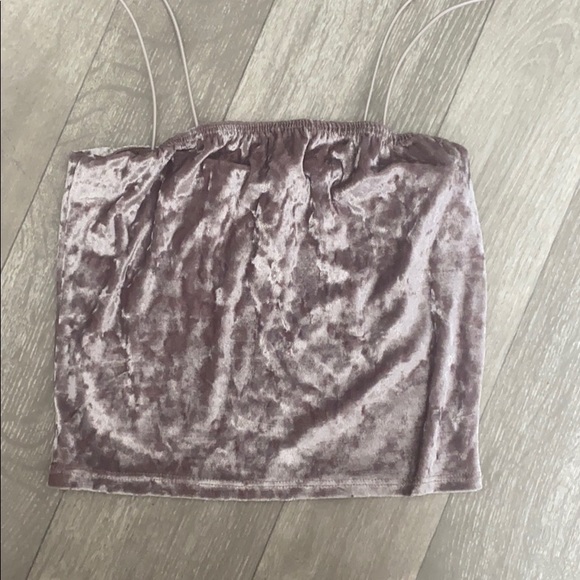 Purple Velvet Crop Top - Picture 1 of 3